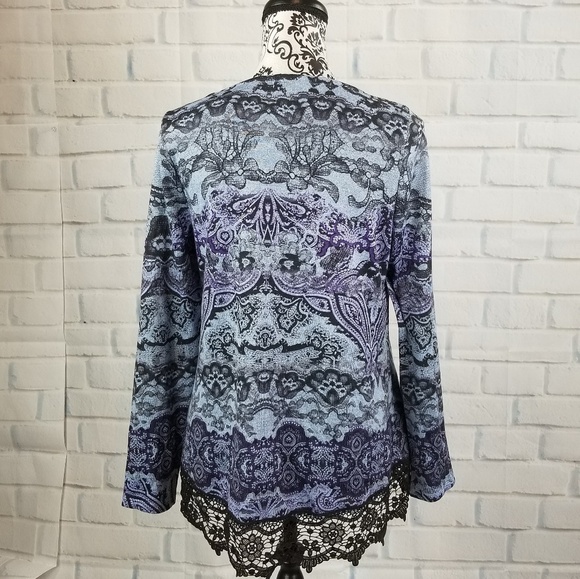 Unity world women's size s knit top lace trim top - Picture 8 of 8